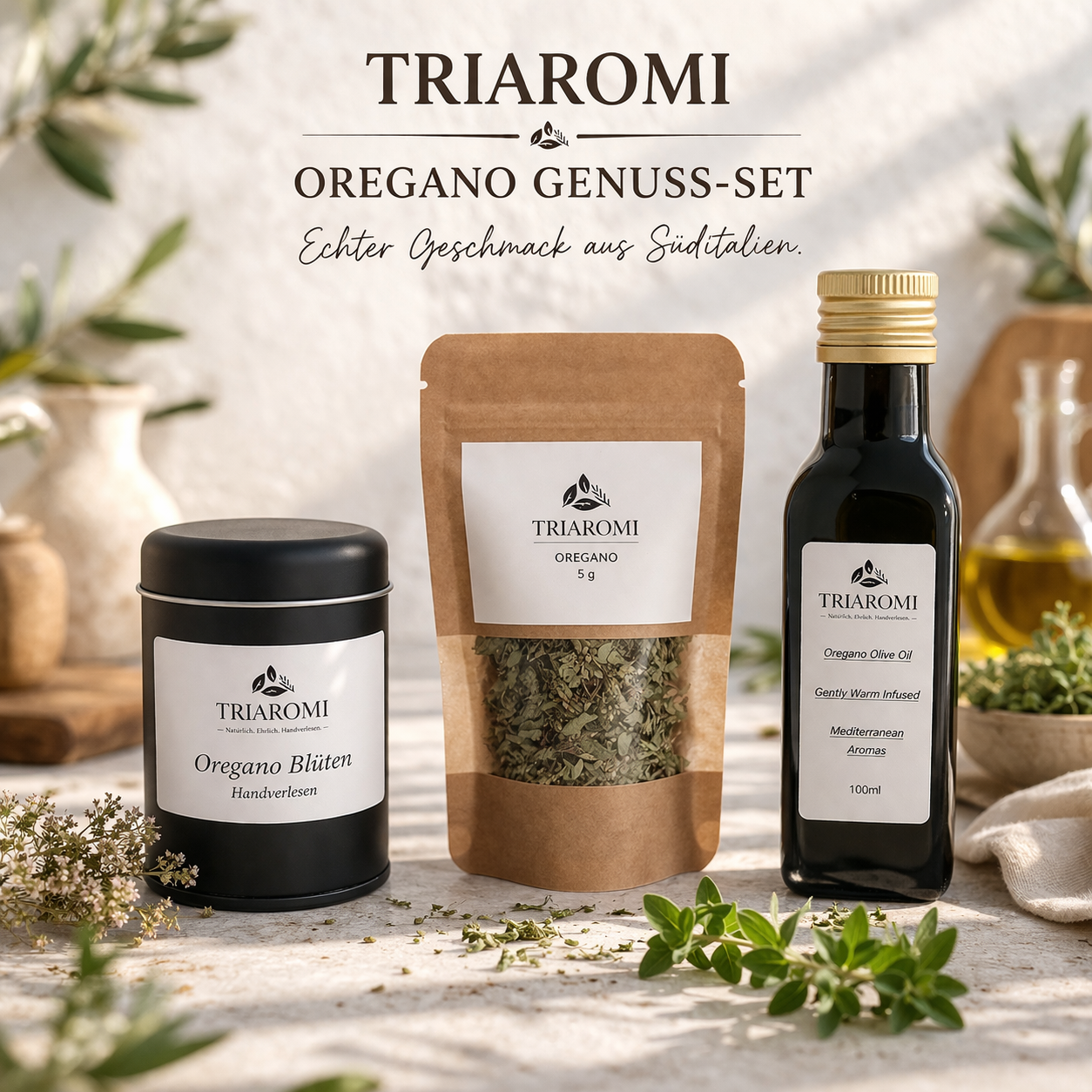 Triaromi - Oregano Genuss-Set [3er Premium Bundle]