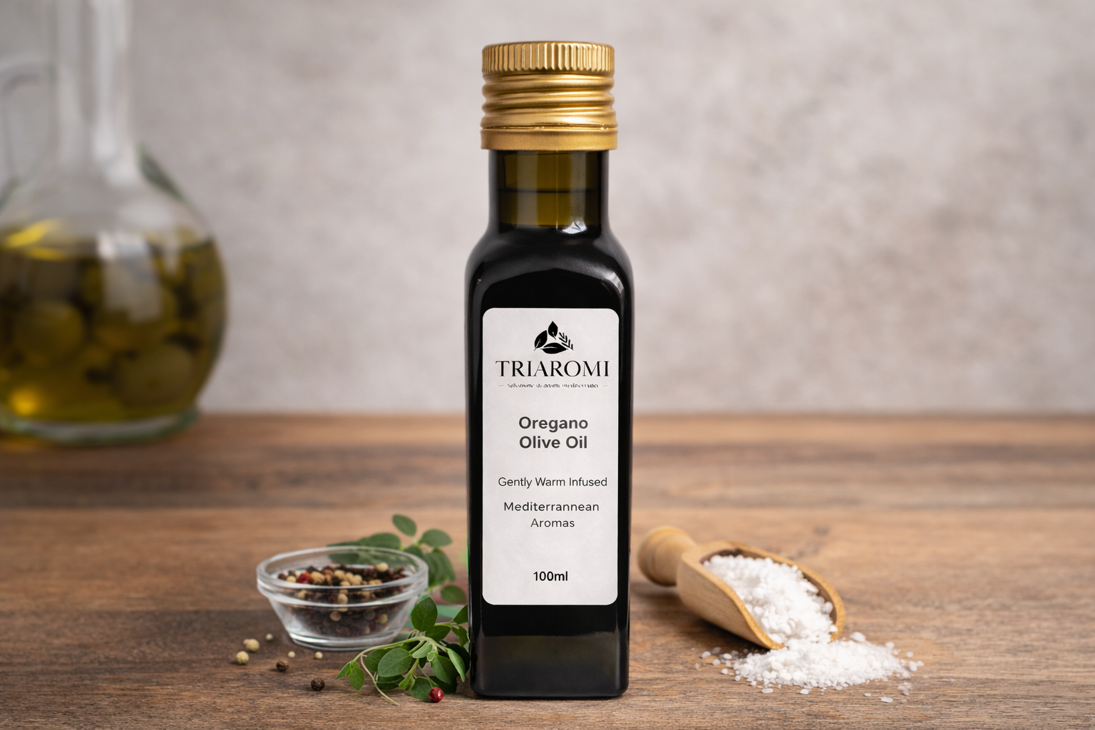 Triaromi – Mediterranean Oregano Oil (100ml) Gently Warm Infused · Extra Virgin Olive Oil